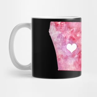 Iowa state watercolor map watercolor Watercolour pink heart Mug